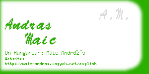 andras maic business card